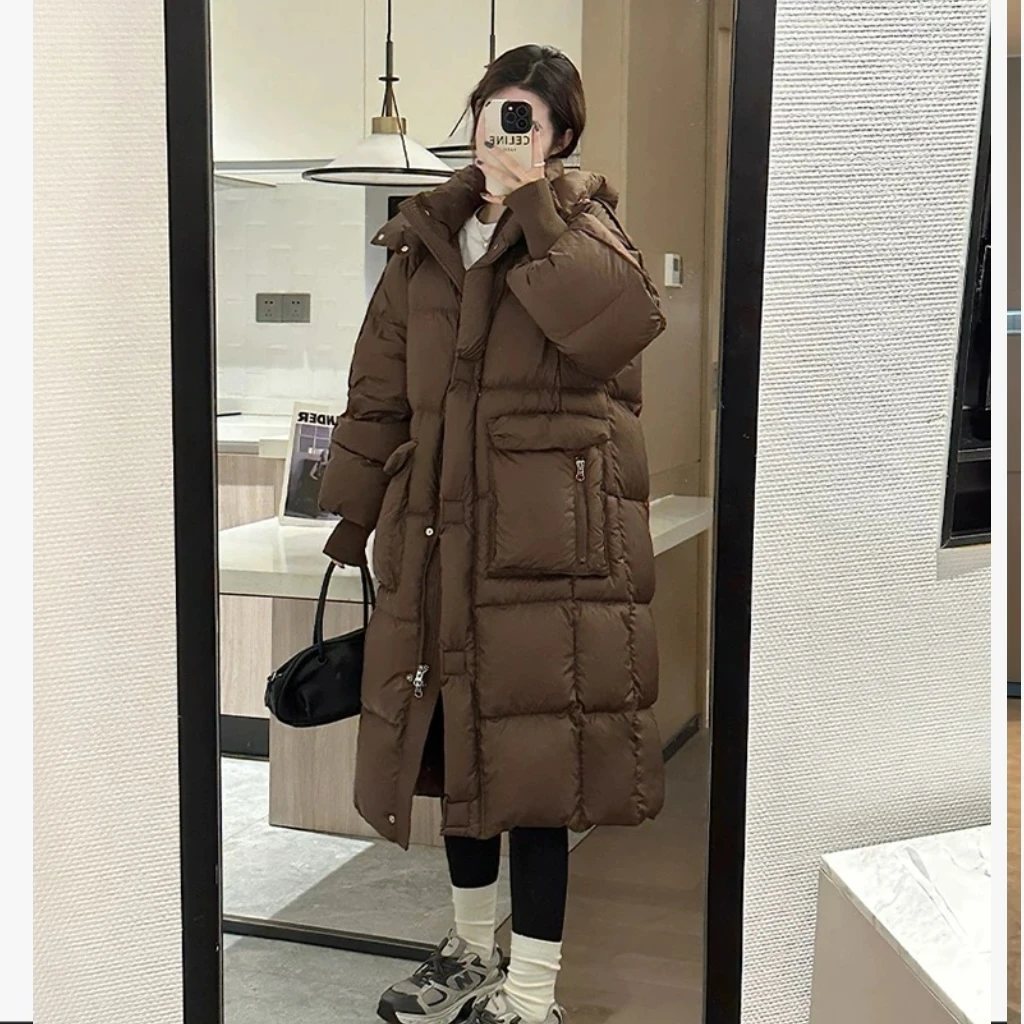 （冬日款）2025冬季新款长款加厚时尚洋气鸭绒保暖过膝外套2210