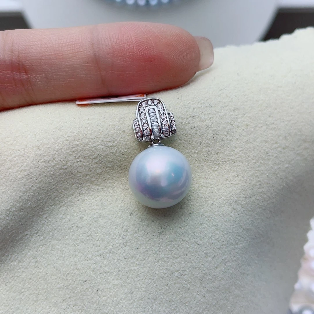 淡水珍珠颈饰银S925镶嵌w77