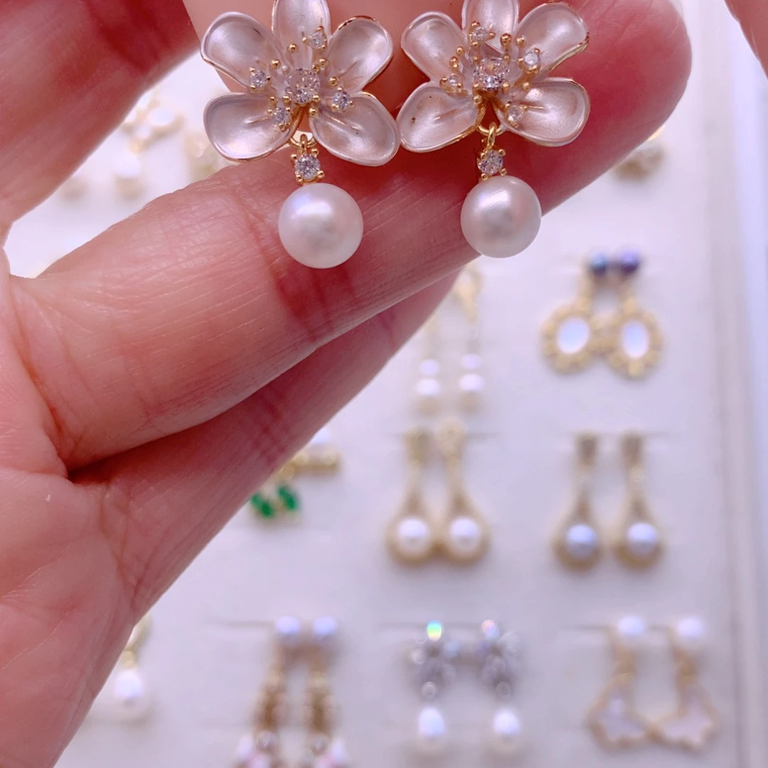 耳饰合金淡水珍珠