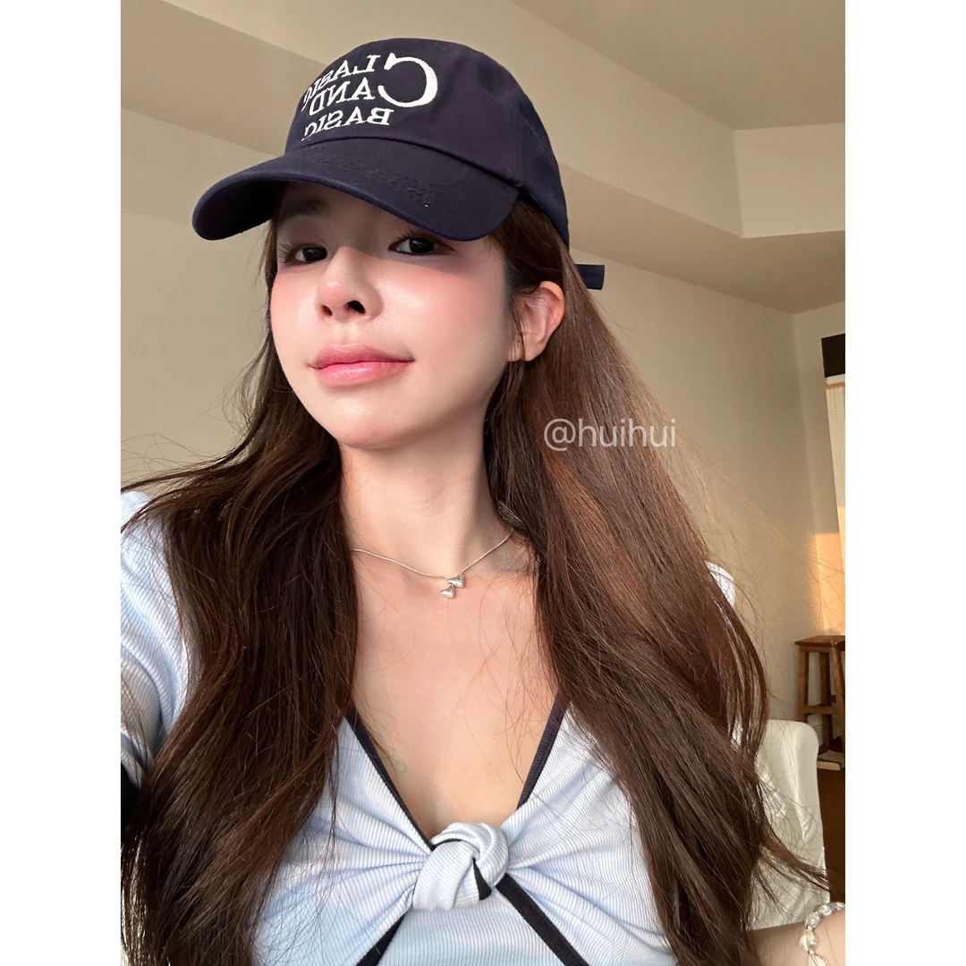 HuiHui【显脸小】 英文刺绣 软顶棒球帽 鸭舌帽(Q46)