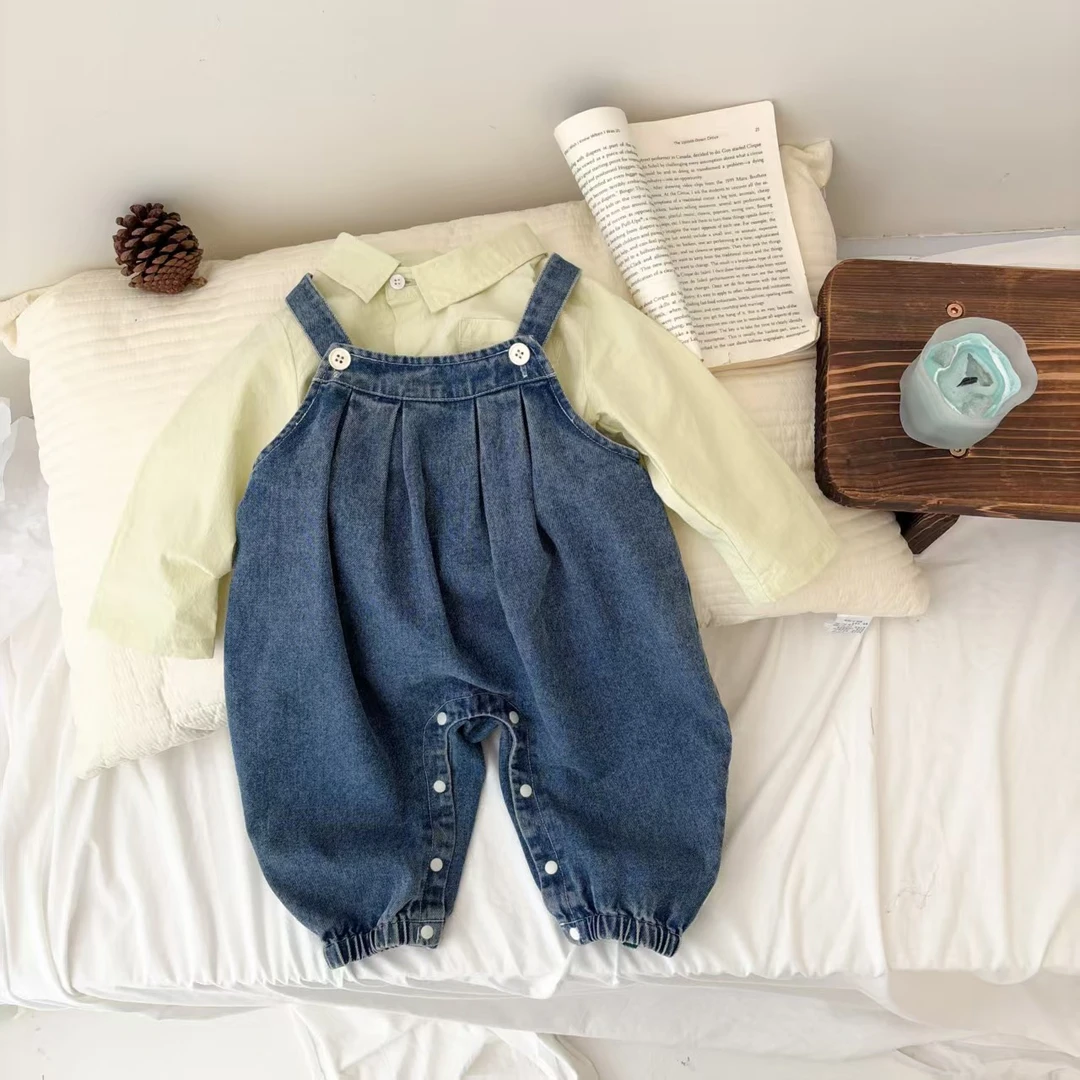 蔓葡-2513015-纯色牛仔背带裙