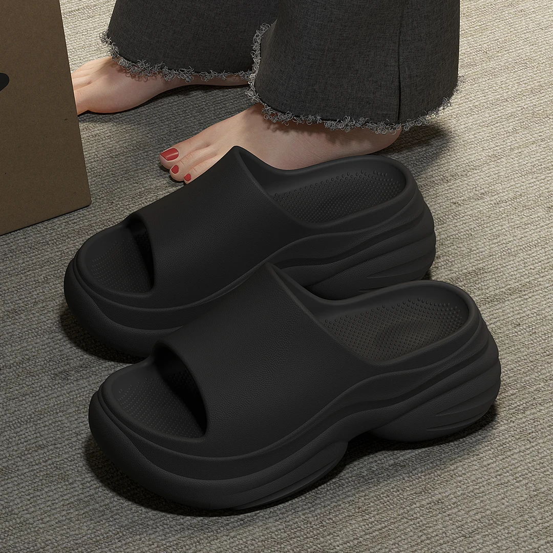 矮子乐8CM增高拖鞋女夏季外穿凉鞋踩屎感海边沙滩鞋凉拖鞋女户外