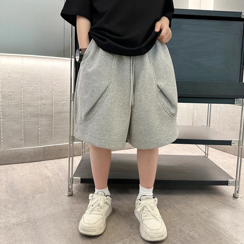 【实体品质】男童夏季薄款运动短裤灰色潮牌2025新款五分中裤百搭帅