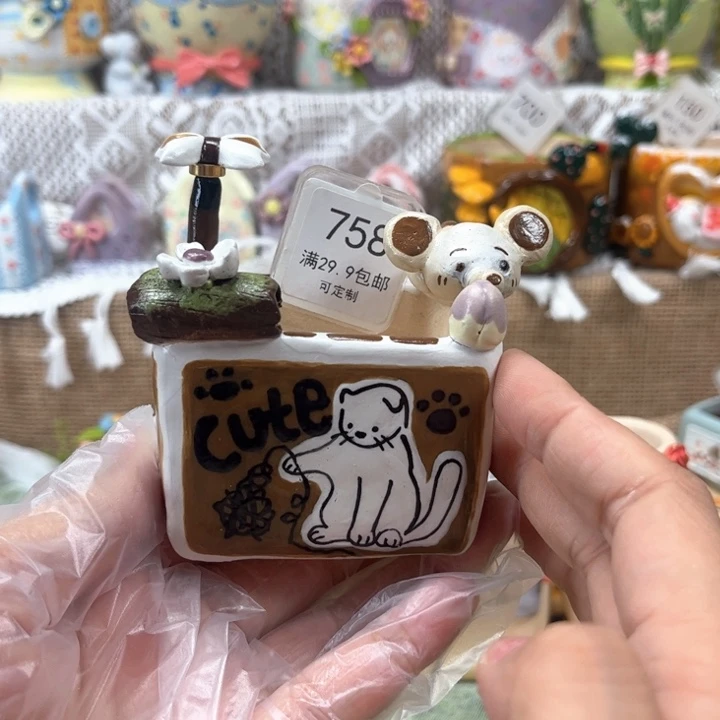 758大象贴纸手绘花盆