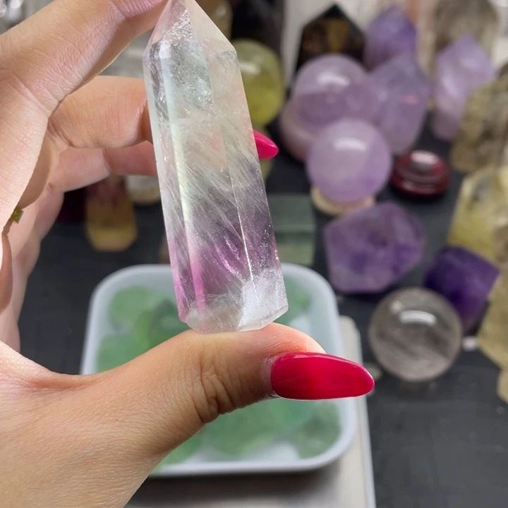 1莹石柱未镶嵌水晶天然水晶