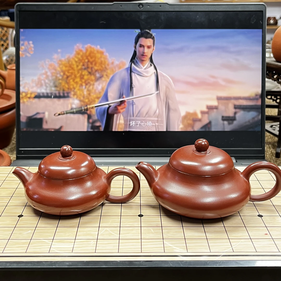 潮州手拉玉汝壶紫砂壶纯手工原矿朱泥家用工夫茶单丛小容量茶壶