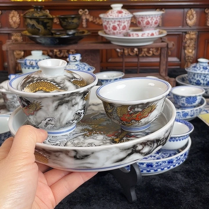 金龙三件套茶具景德镇