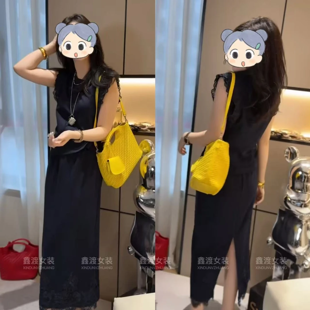 2025夏季新款时尚显瘦气质女士网红洋气两件套百搭款D9985