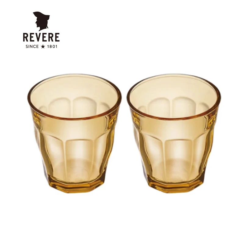 Revere琥珀色耐热玻璃杯子两件套耐琥珀玻璃杯子冷耐热微波炉适用
