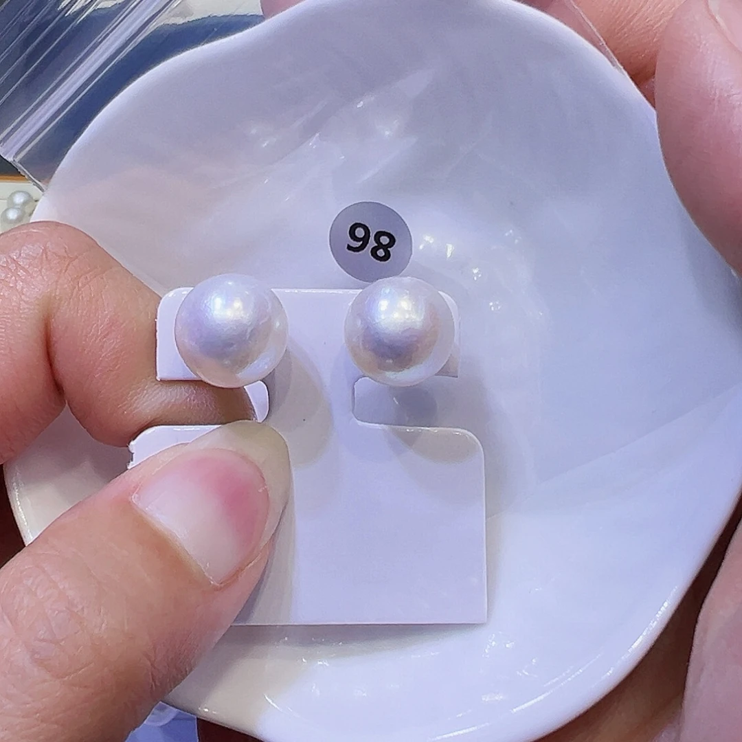 淡水珍珠耳饰银S925镶嵌