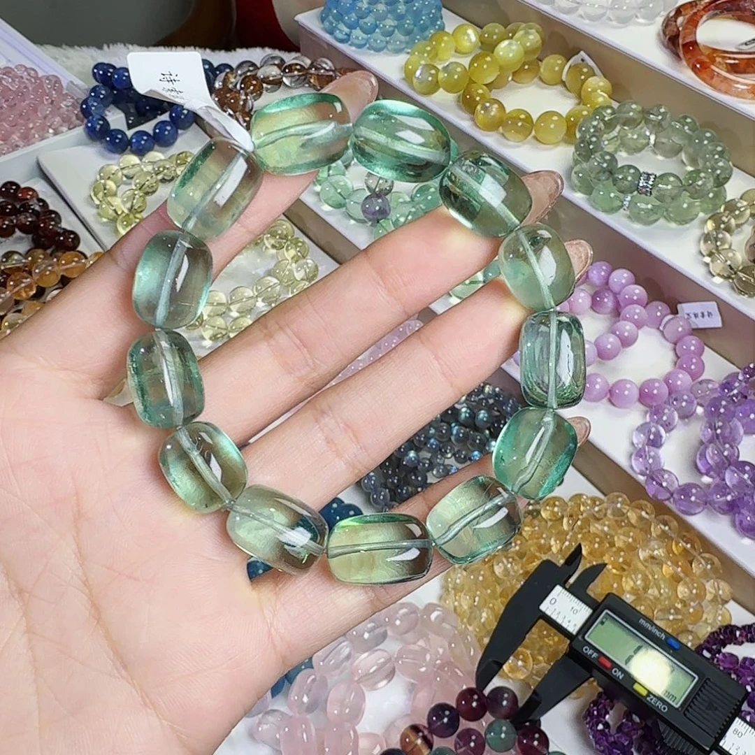 水晶手链未镶嵌凤****）绿莹石糖豆11