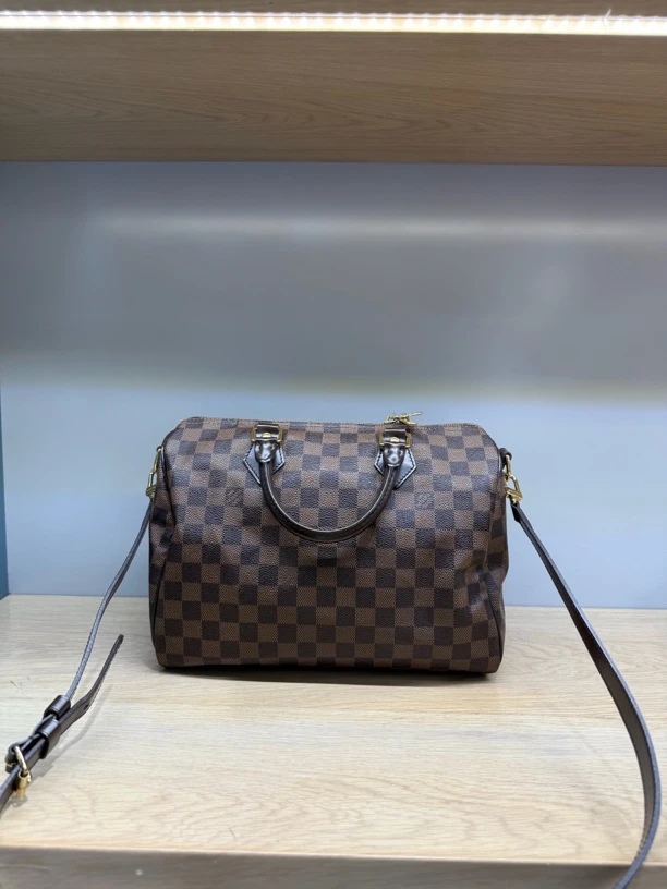 95新 LouisVuitton/路易威登 棕棋盘sp30肩带款斜挎包