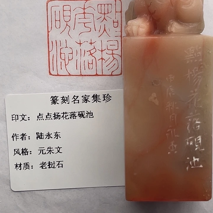 ****l老挝石印石点点杨花落砚池（陆永东）