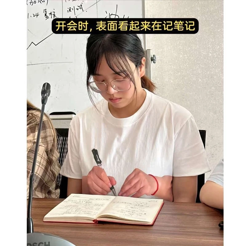 创意摸鱼短袖T恤夏季男女美式新款宽松纯色圆领短袖潮牌潮流上衣
