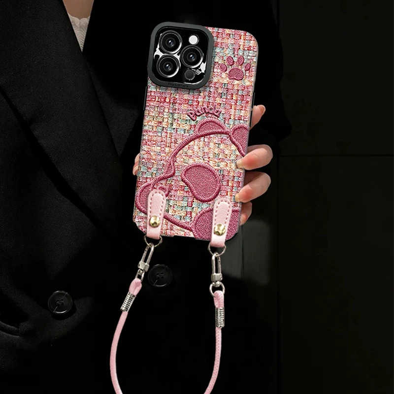 趴趴熊猫适用苹果vivo华为oppo小米iPhone17瞳眼小羊皮手机壳