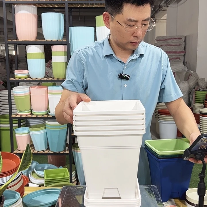 正品方盆口20高22白色5只带托