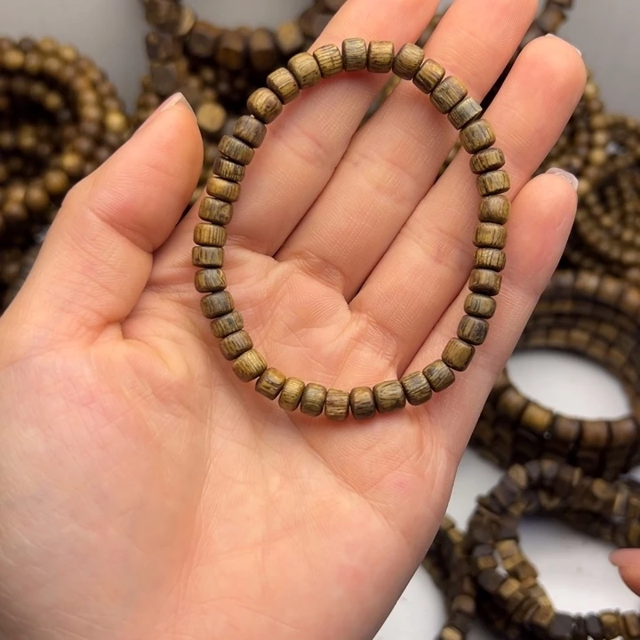 沉香沉香碎屑种植奇楠桶珠单圈