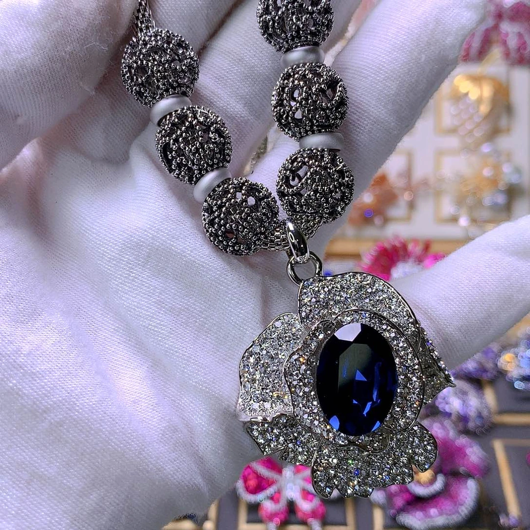 仿水晶铜合金施华项链