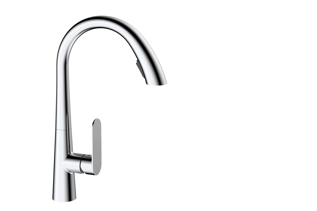 ck8866-1天鹅颈厨房高标电镀抽拉龙头