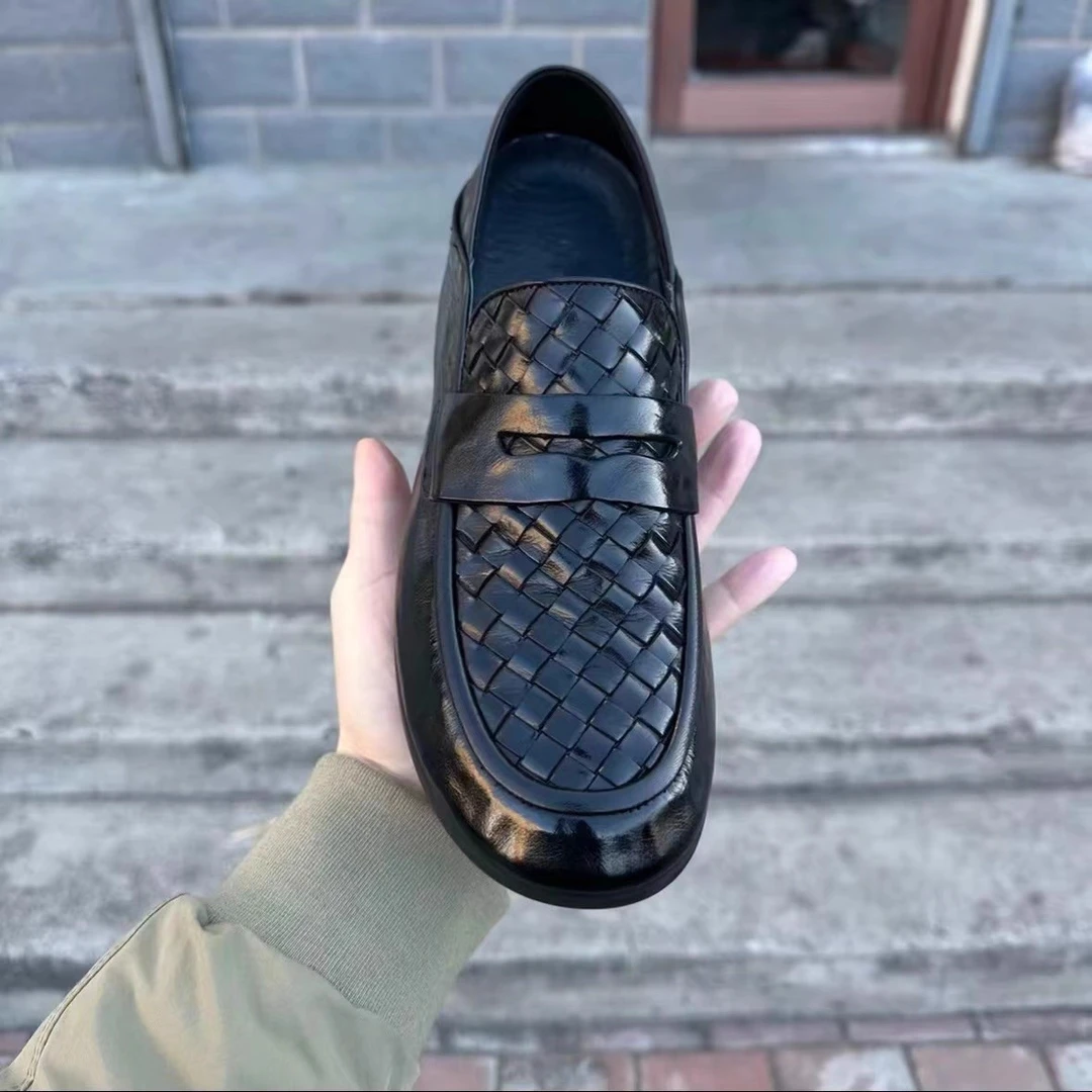 2025秋季新款一脚蹬男鞋英伦潮流透气百搭舒适休闲设计师豆豆鞋男