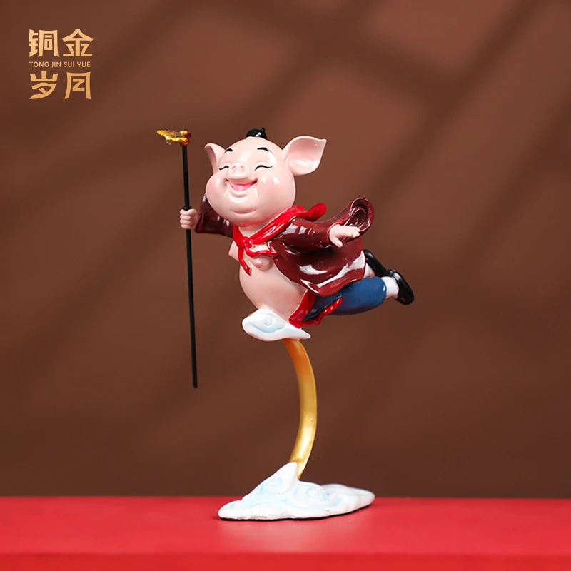 铜金岁月《风口》桌面装饰猪八戒摆件可爱吉祥物工艺品天蓬元帅