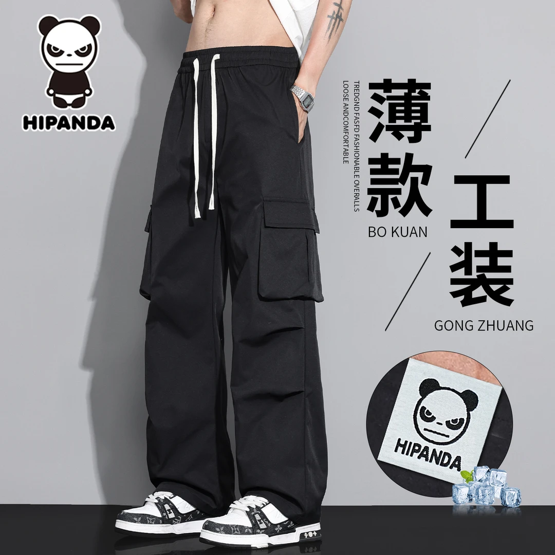 HiPanda夏季多口袋工装裤男2025新款轻薄透气复古百搭休闲伞兵裤