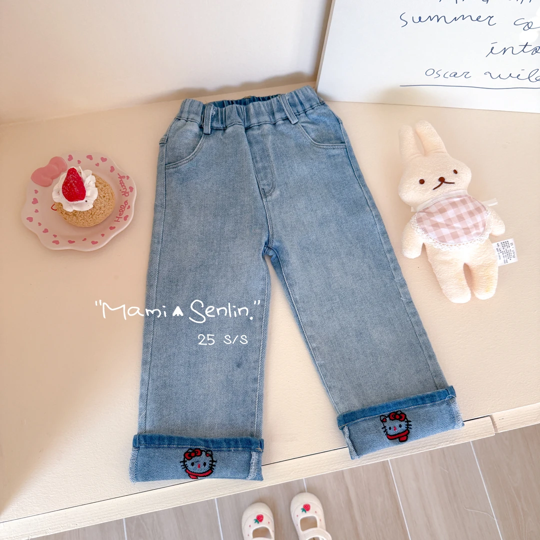 【现货】妈咪森林童装2025年春新款脚口休闲牛仔裤251-MMSL-251003