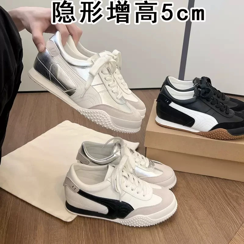 圆头系带内增高休闲增高单鞋小白鞋运动鞋潮鞋板鞋