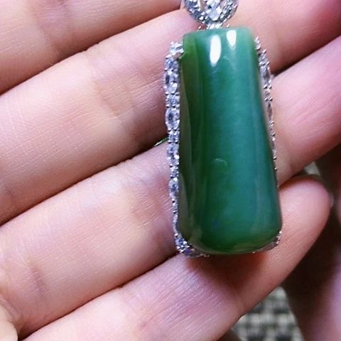 和田玉银S925镶嵌戒指