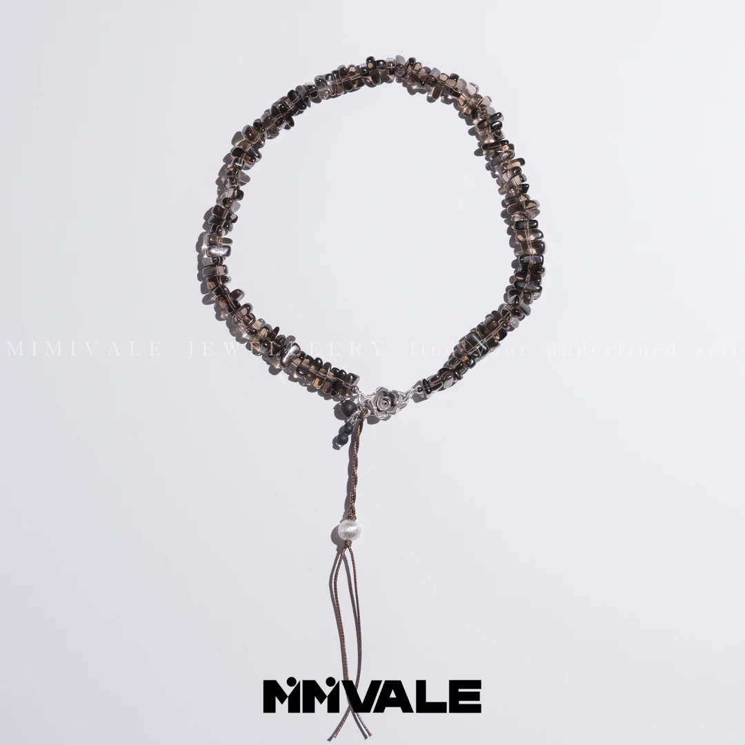 秘密山谷【碎花裙】原创设计款茶晶长牙降真香项链MMSG8273