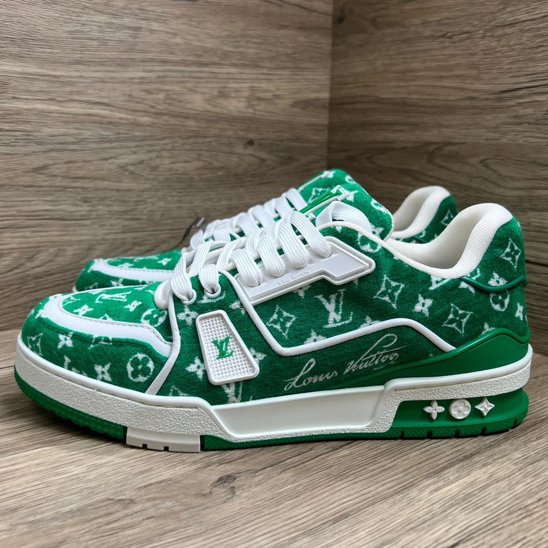 未使用 LouisVuitton/路易威登 Trainer 绿植绒满印板鞋 40.5码