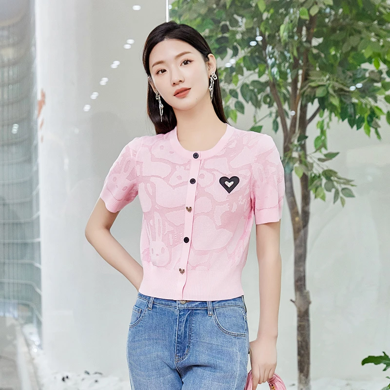 【品牌折扣】佳人苑针织衫女夏季新款J325040