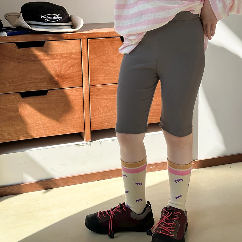 【棉质！】儿童瑜伽裤女童裤子百搭高弹力骑行五分裤童装25B012