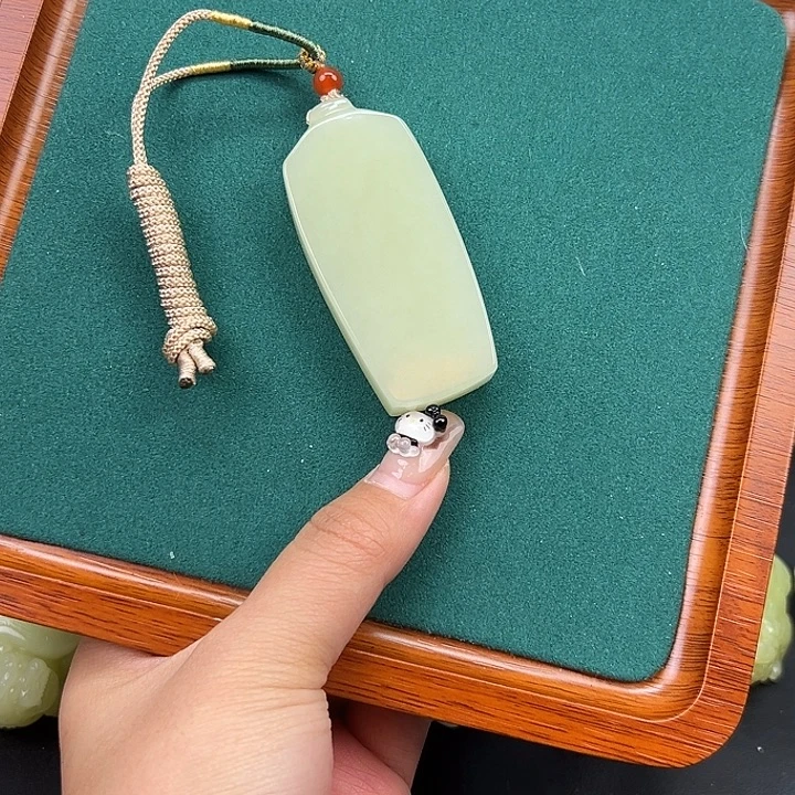 和田玉未镶嵌手链黄口无事牌