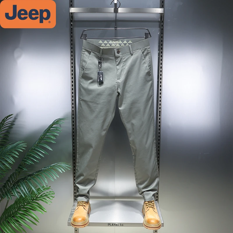 Jeep正品吉普休闲裤男工装裤夏季新款轻薄透气夏季吉普冰丝休闲裤
