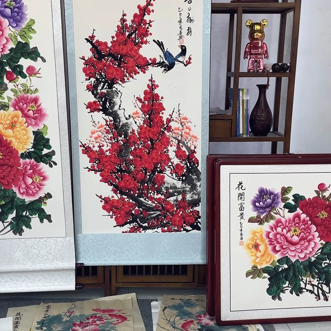 国画国画作品原稿福利梅花