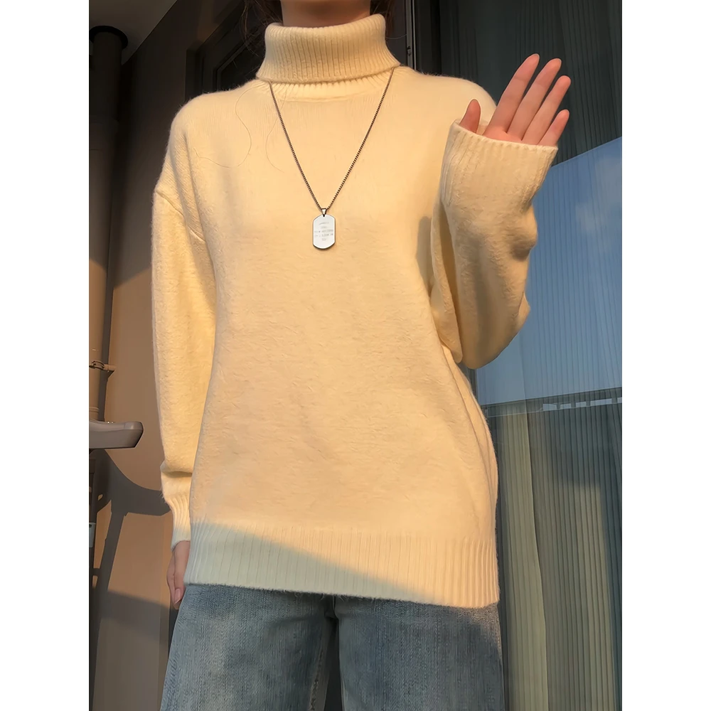 纯色韩版高领加绒保暖毛衣秋冬男款内搭针织衫加厚长袖卫衣