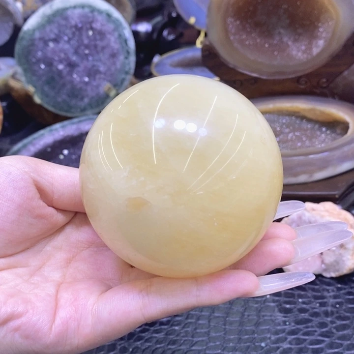 未镶嵌珠宝半成品紫晶冰州黄球