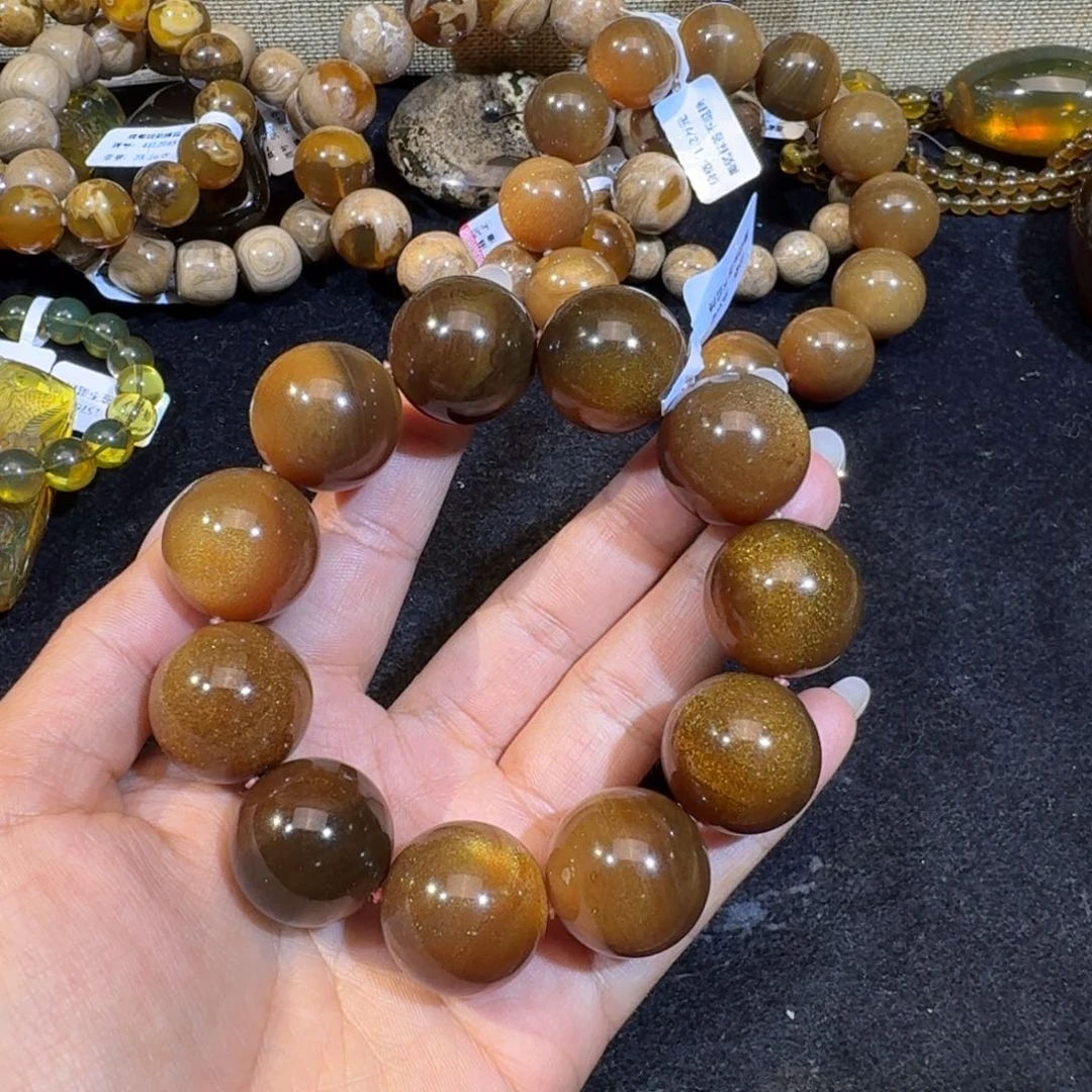 琥珀珠宝奇石未镶嵌黯**魂蜜蜡手串