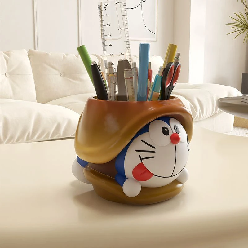 创意可爱哆啦A梦笔筒收纳盒大容量办公桌面学生儿童男孩女孩摆件