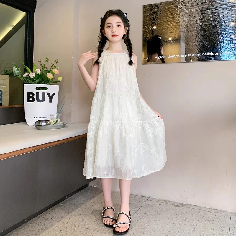 NEXTVSTO女童连衣裙夏装2025新款洋气女大童吊带裙儿童夏季公主裙