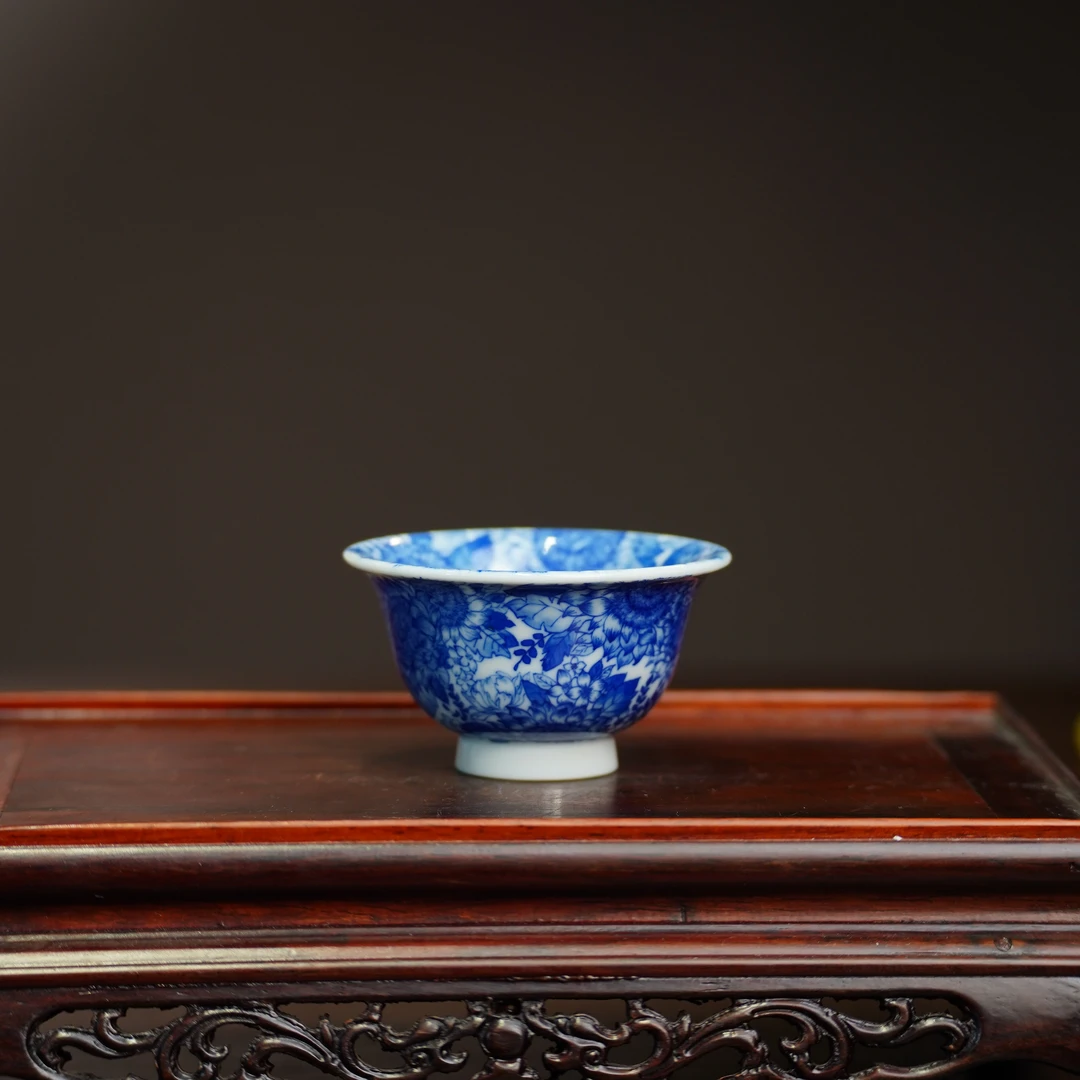 隐山清玩 | 向日葵小压手 80ML景德镇陶瓷纯手工手绘茶杯茶具