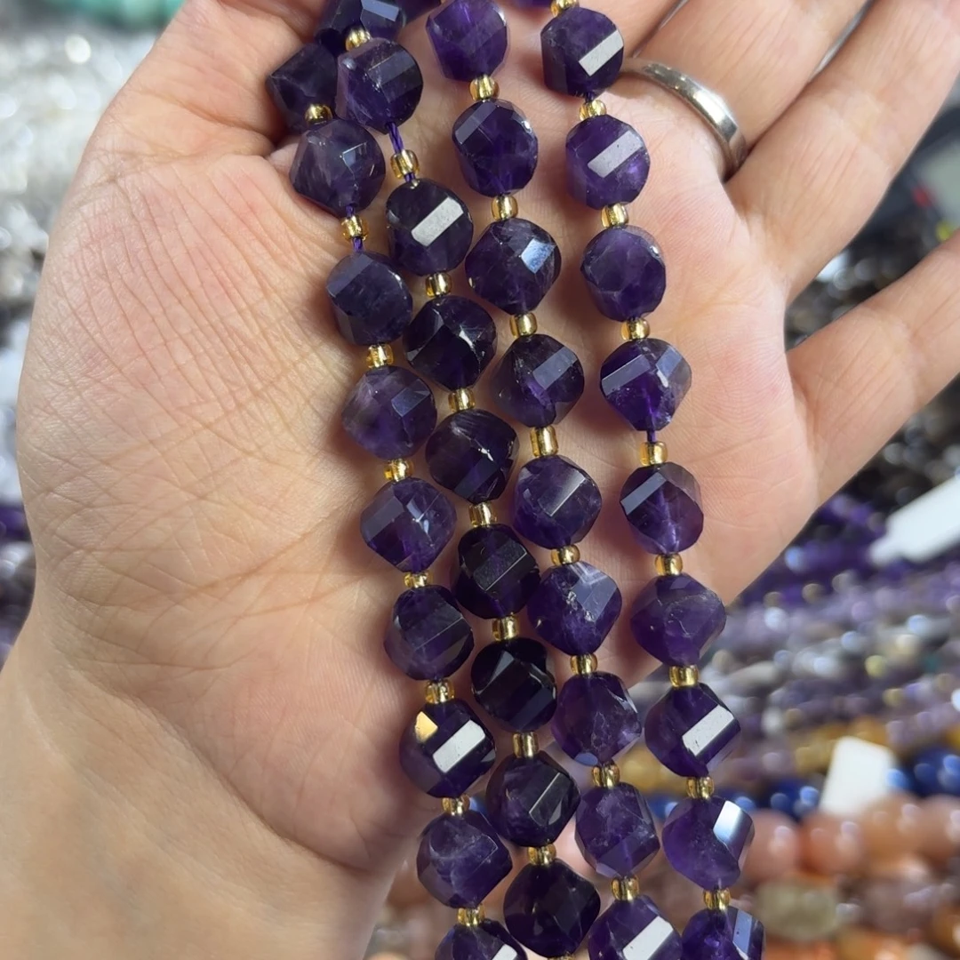 玛瑙/玉髓未镶嵌珠宝半成品紫水扭扭卡10