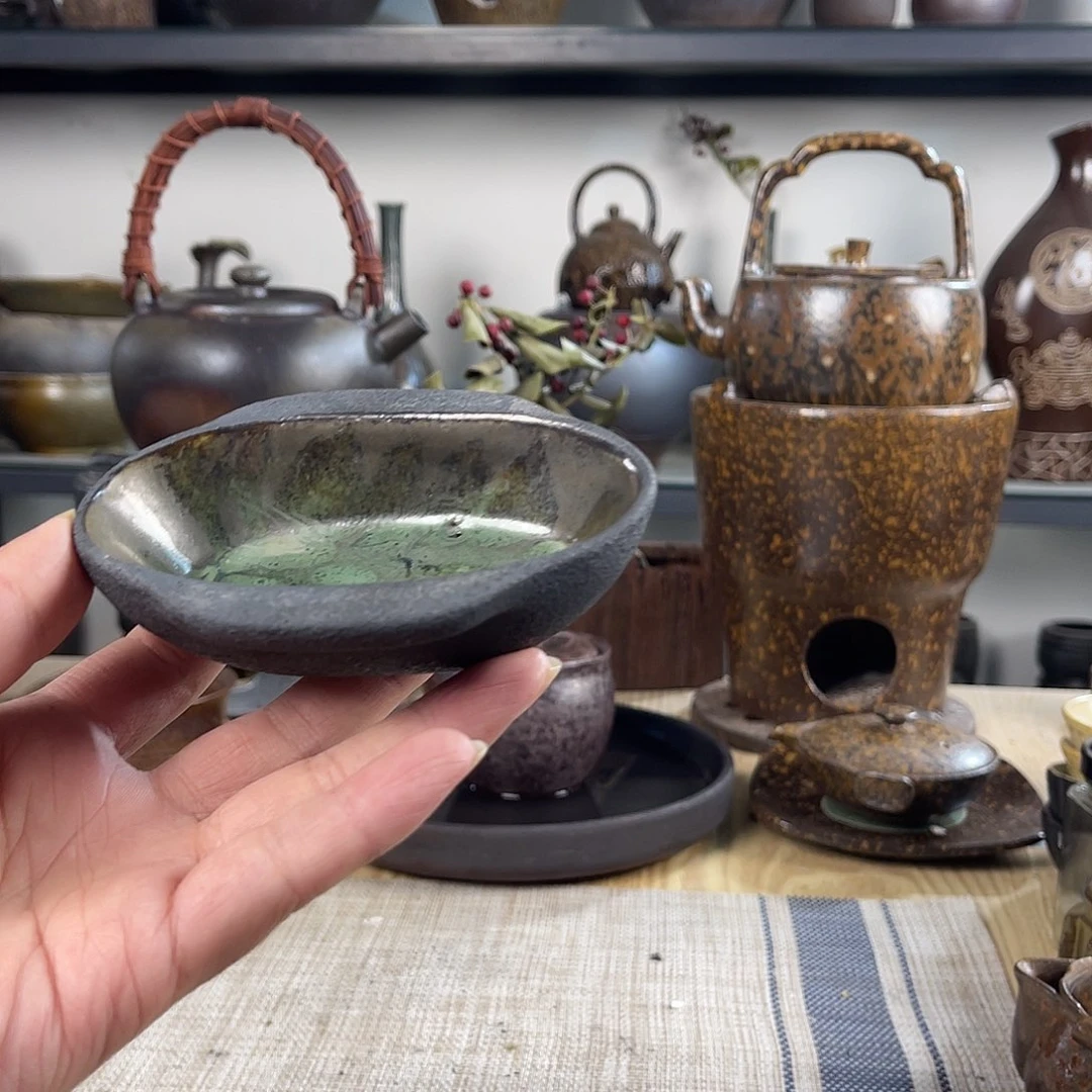 壶紫砂粗陶实用茶杯