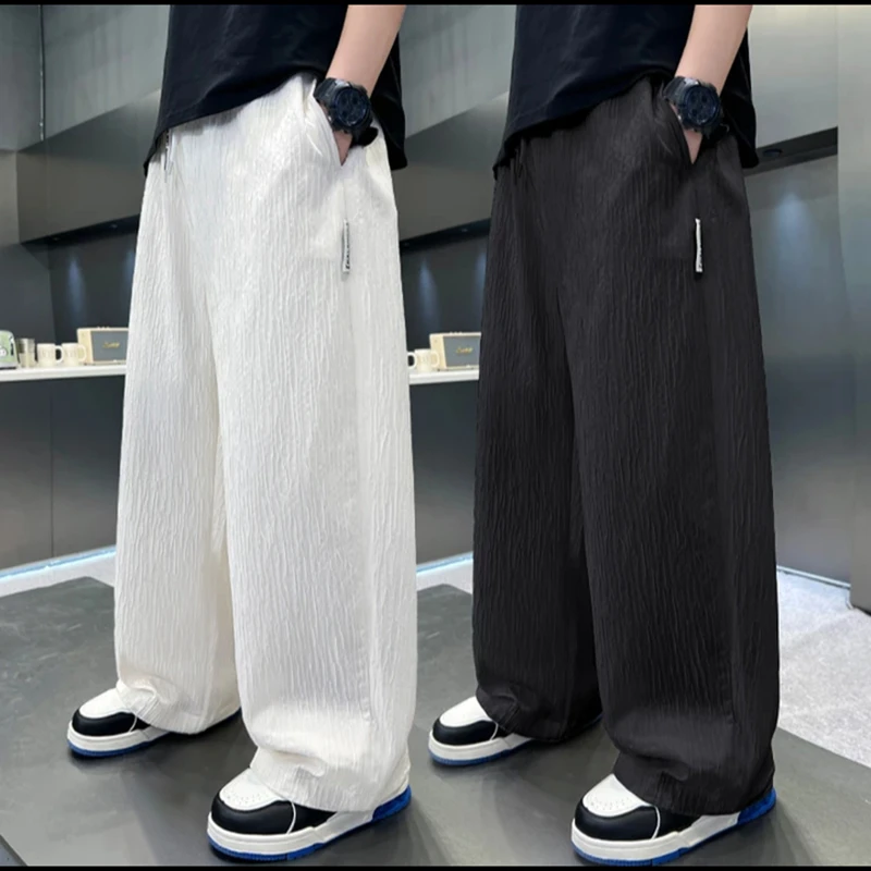 夏季男童新款休闲长裤运动裤薄款宽松运动裤中大童直筒速干裤裤子