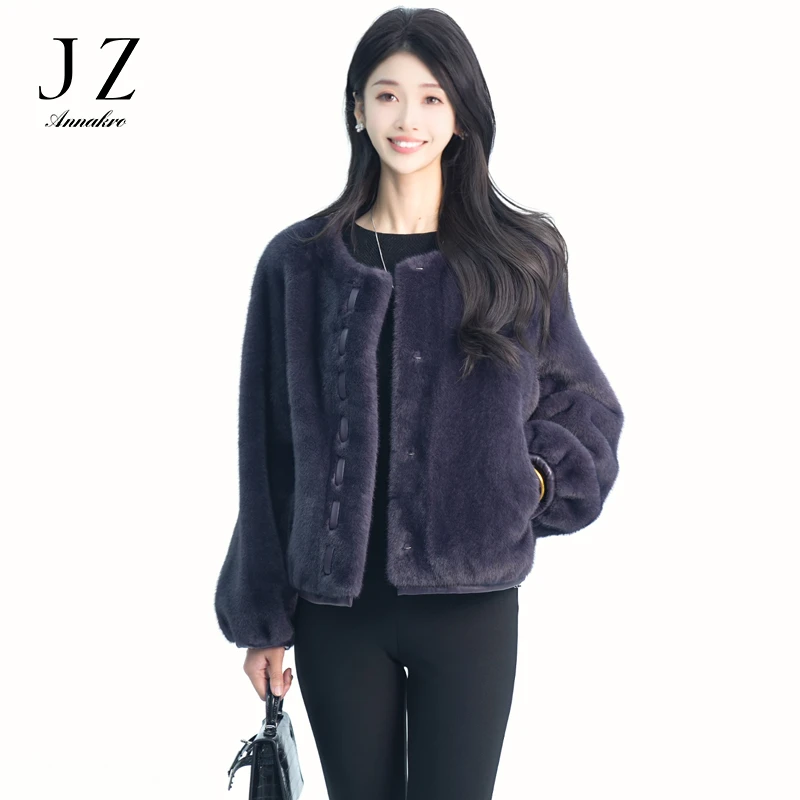 JY安娜蔻KTFD405079秋冬2025新款时尚气质休闲皮毛外套
