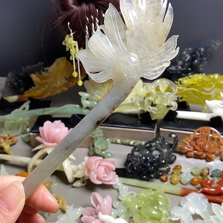 ～***岫玉未镶嵌发簪发簪