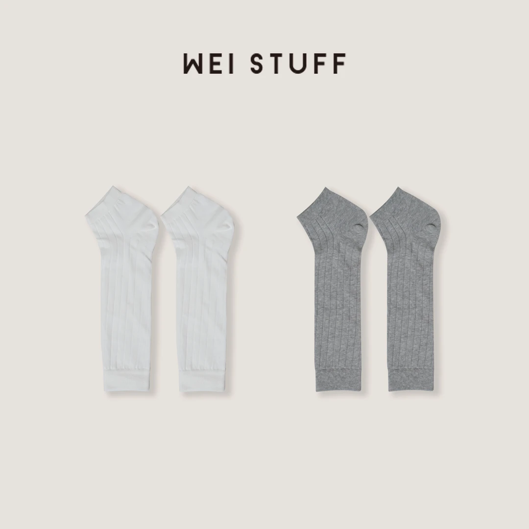 WEI STUFF “叠穿搭子” 轻盈透气简约踩脚露趾半套筒袜 10240