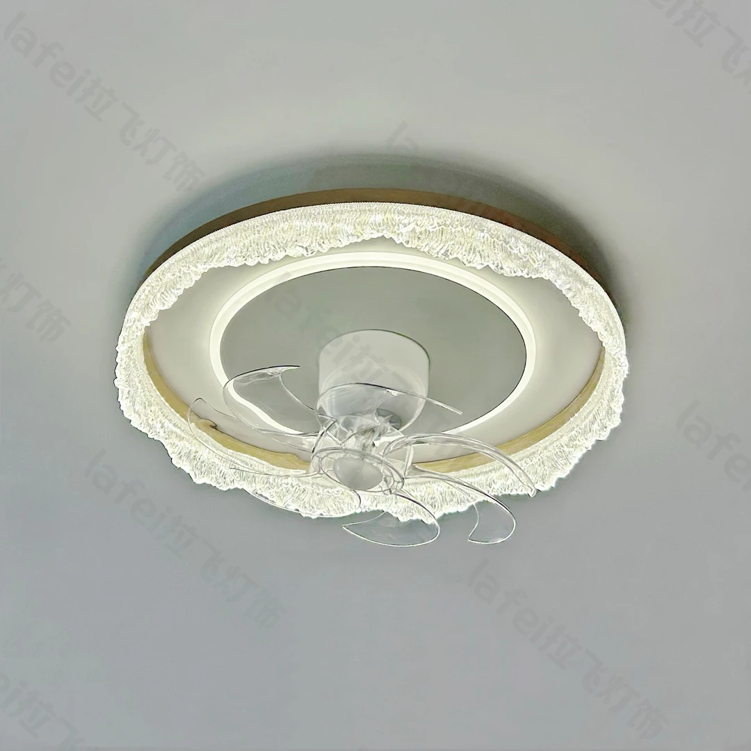 <海浪吸顶风扇灯>卧室吸顶风扇灯