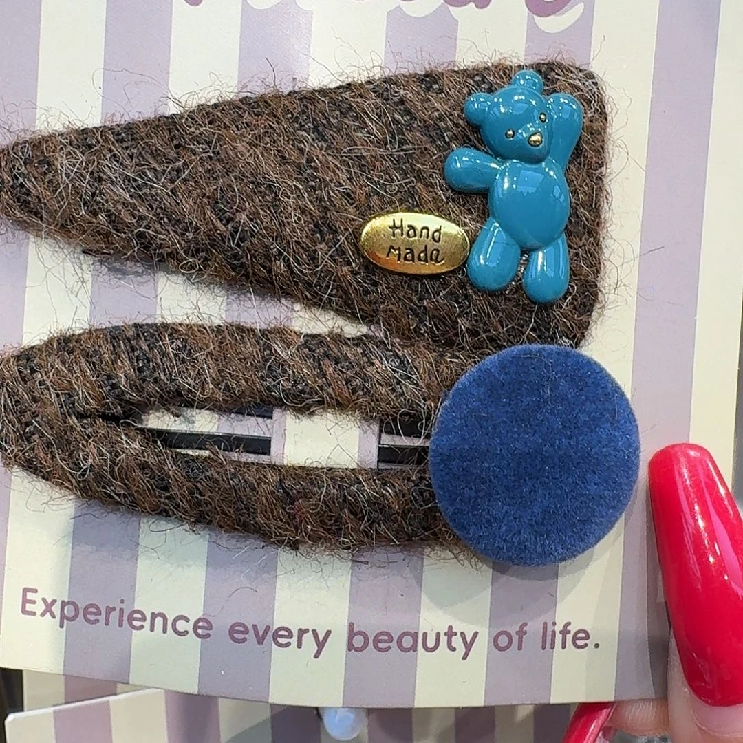 布艺非金属蓝色小熊拜拜